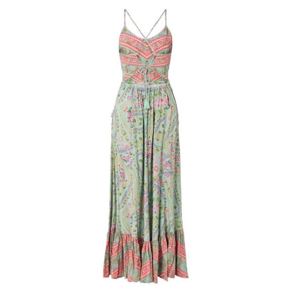 Spell City Lights Strappy Maxi in Sage - Picture 8 of 10